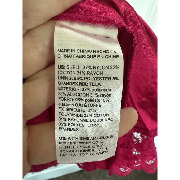 White House Black Market Lace Halter A-Line Dress in Raspberry, 8 - Picture 5 of 5